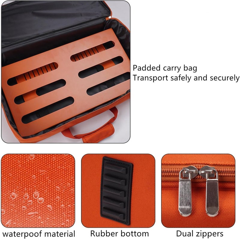 GOKKO لوحة دواسات الجيتار 22" × 12.6" مع حامل مزود الطاقة، تشمل حقيبة حمل وشريط تثبيت (برتقالي، GKS-22OR) - Image 5